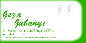 geza gubanyi business card